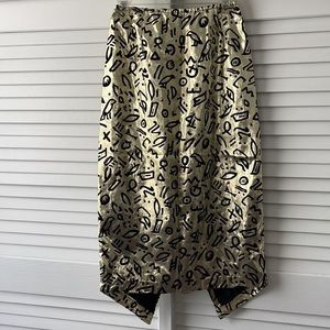 VINTAGE EGYPTIAN HIEROGLYPHICS GOLD & BLACK MIDI SKIRT